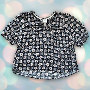 Knox Rose Women’s Floral Stretchy Blouse Top Size L